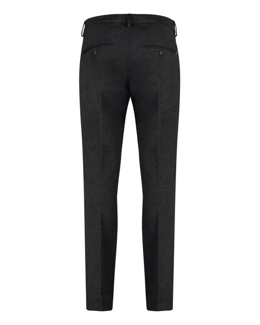 Dondup Black Belt-Lined Casual Pants for men