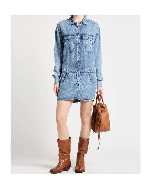 Isabel Marant Blue Long-Sleeve Denim Dress