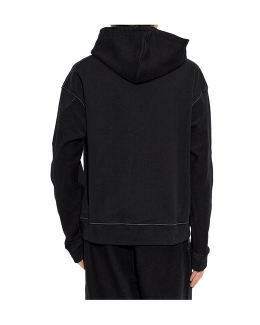 Moschino Black Logo Print Drawstring Hoodie for men