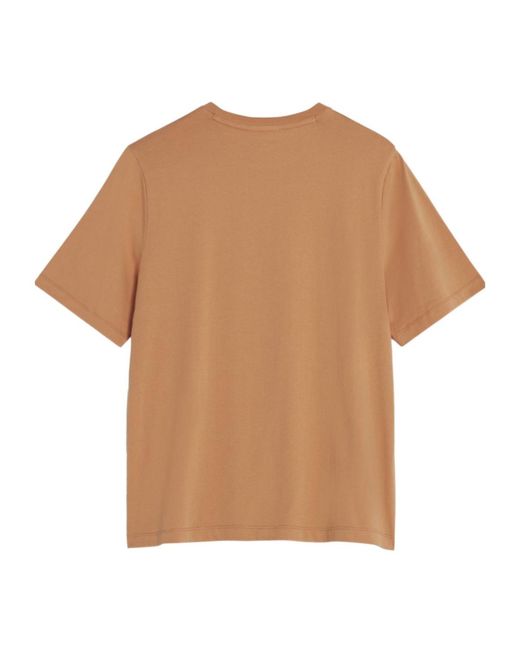 Maison Kitsuné Natural Maison Kitsuné Fox Head Patch Crewneck T-Shirt