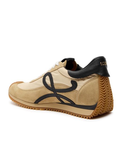 Loewe Brown Flow Runner Panelled Brushed Suede Sneakers for men