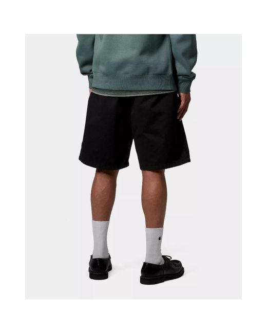 Carhartt Black Marv Logo Patch Shorts for men