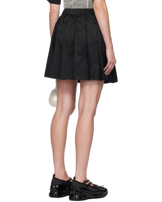 Simone Rocha Black Elasticated-Waist Pleated Mini Skirt
