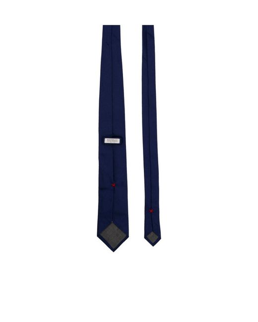 Brunello Cucinelli Blue Pointed-Tip Tie for men
