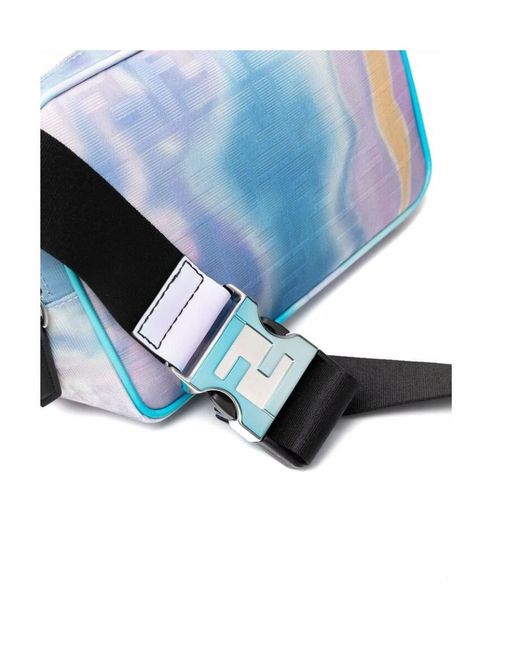 Fendi Blue Tie-Dye Monogram Zipped Belt Bag for men