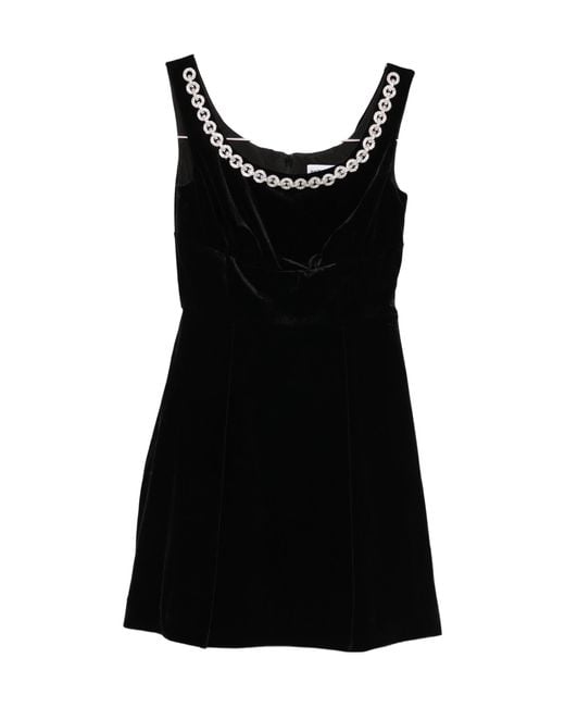 Self-Portrait Black Velvet Mini Dress