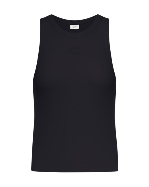 Céline Black Triomphe Tank Top