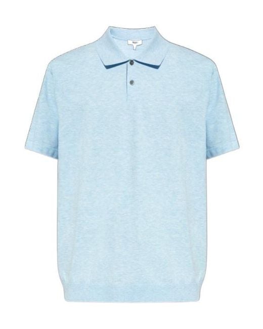 Theory Blue Goris Short-Sleeved Polo Shirt for men