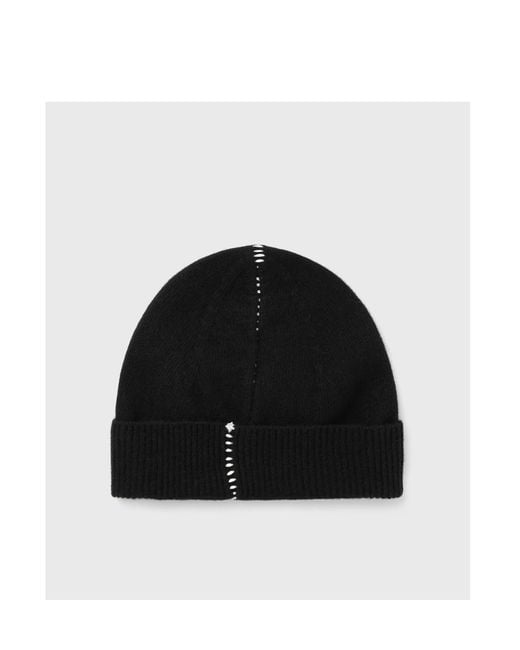MM6 by Maison Margiela Black Logo-Patch Beanie for men