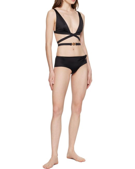 Versace Blue Logo-Embellished Bikini Top
