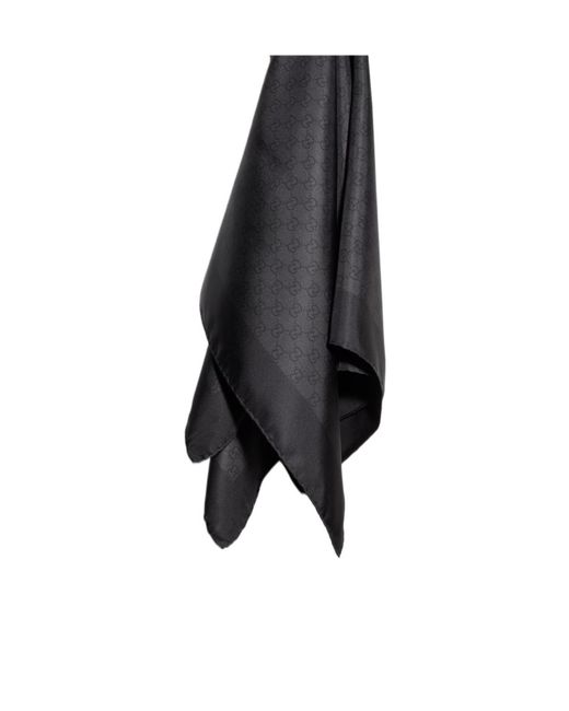 Gucci Black Gg Print Square Scarf