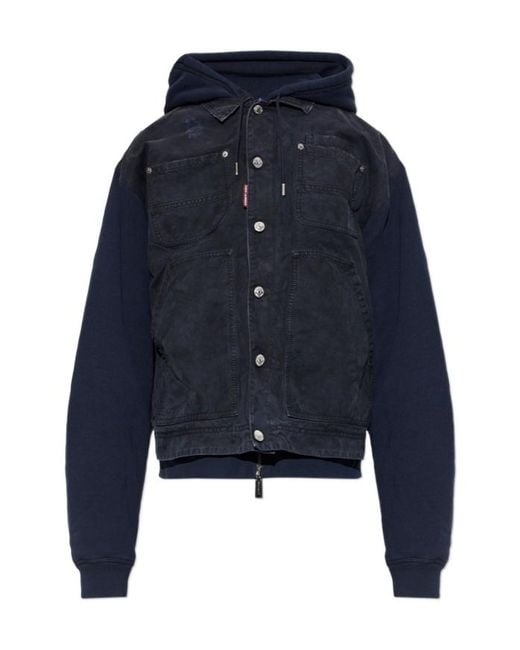 DSquared² Blue Long-Sleeve Denim Jacket for men