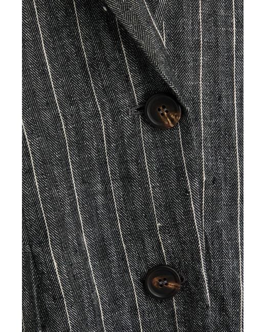Brunello Cucinelli Gray Lapel Long-Sleeved Suit Jacket