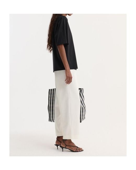 Rohe White Cropped Wide Leg Trousers