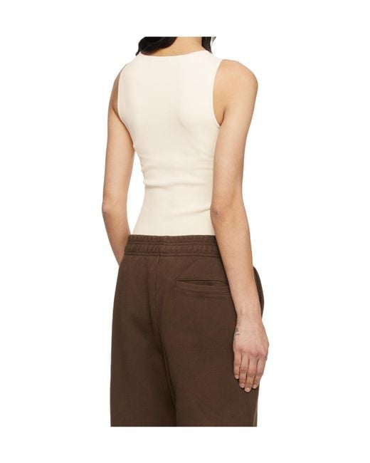 Entire studios Brown Off- Boat Neck Top