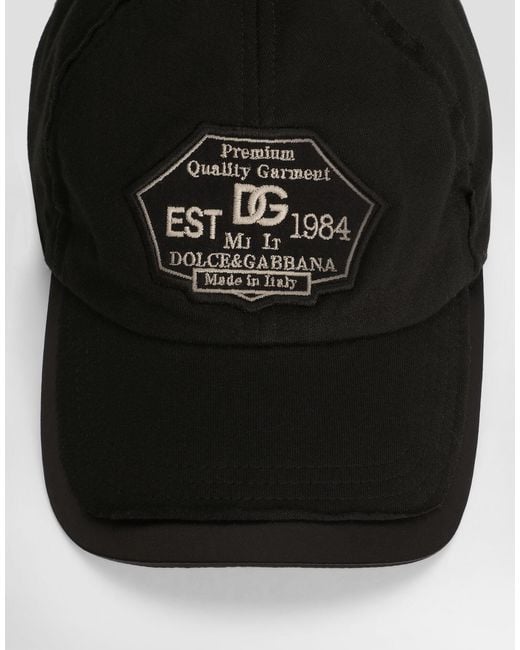 Dolce & Gabbana Black Jersey Baseball Cap for men