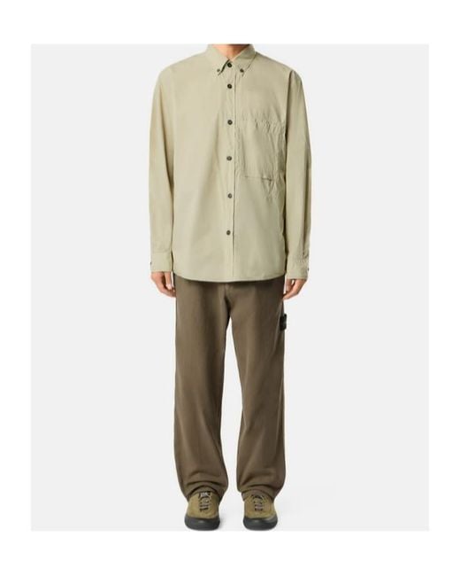 Stone Island Green Loose-Fit Chino Trousers With Snap Pockets for men