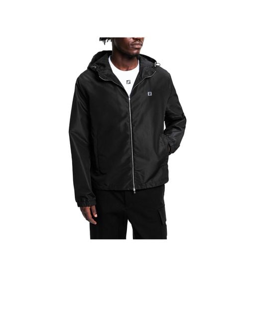 Fendi Black Hooded Windbreaker for men