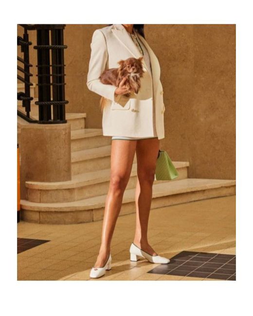 Casablanca White Long-Sleeved Suit Jacket