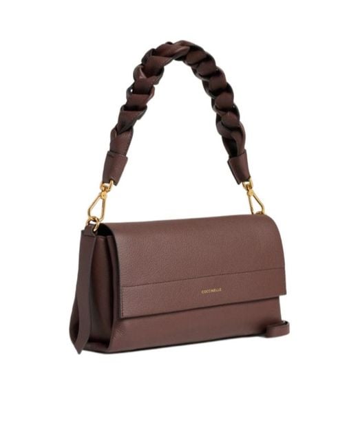 Coccinelle Brown Boheme Braided-Handle Shoulder Bag