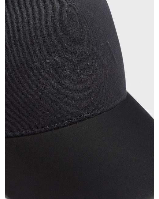 Zegna Black Embossed-Logo Baseball Cap for men