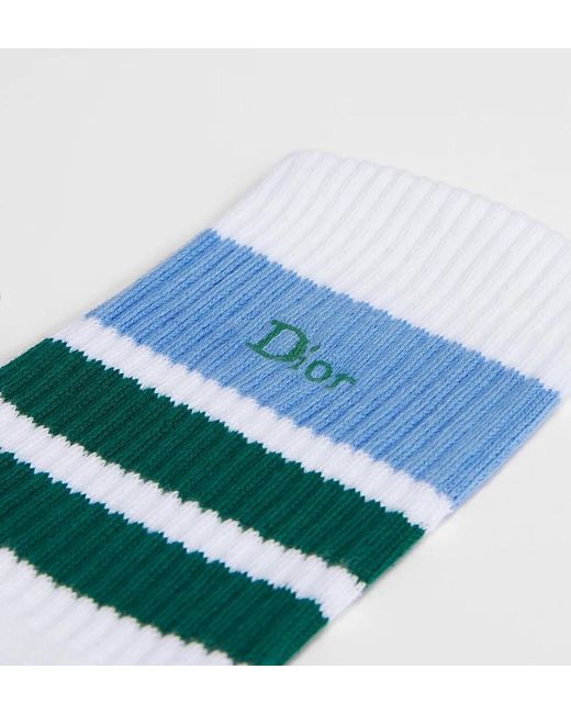 Dior Blue Homme Three-Tone Striped Socks for men