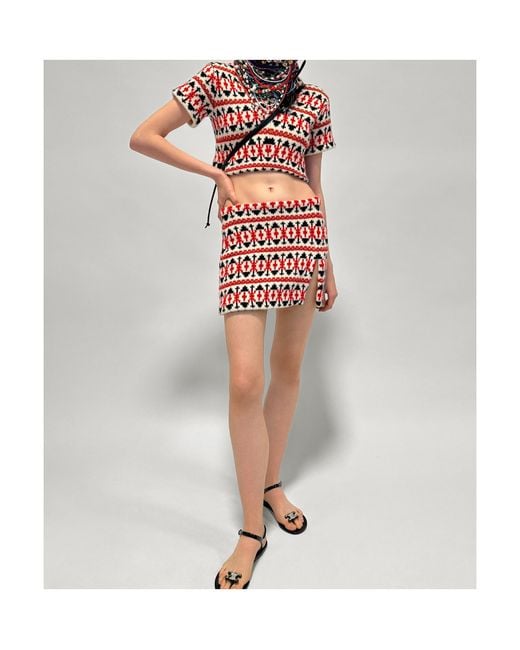 Céline Red Mini Skirt
