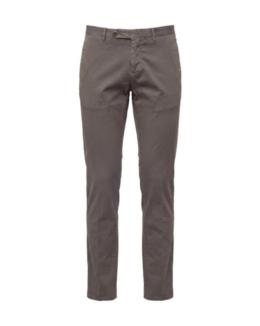 Pt Pantaloni Gray Casual Trousers With Belt Loops for men
