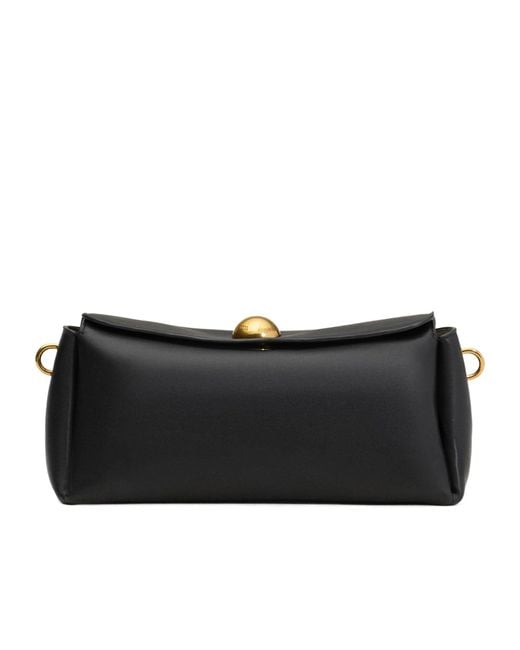 AMI Black Logo Engraved Shoulder Bag for men