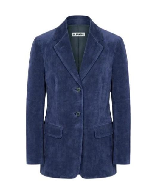Jil Sander Blue Long-Sleeved Casual Jacket