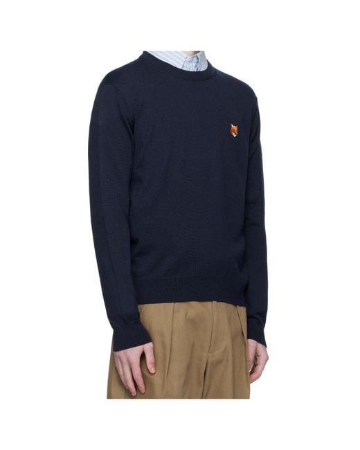 Maison Kitsuné Black Maison Kitsuné Fox Head Regular Jumper for men
