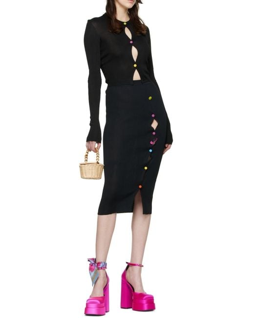 Versace Pink Medusa Head Charm Satin Platform Pumps