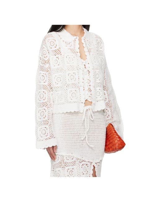 Holzweiler White Rosie Crochet Cardigan