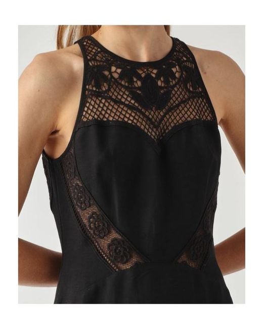 Twinset Black Lace-Trim Midi Dress