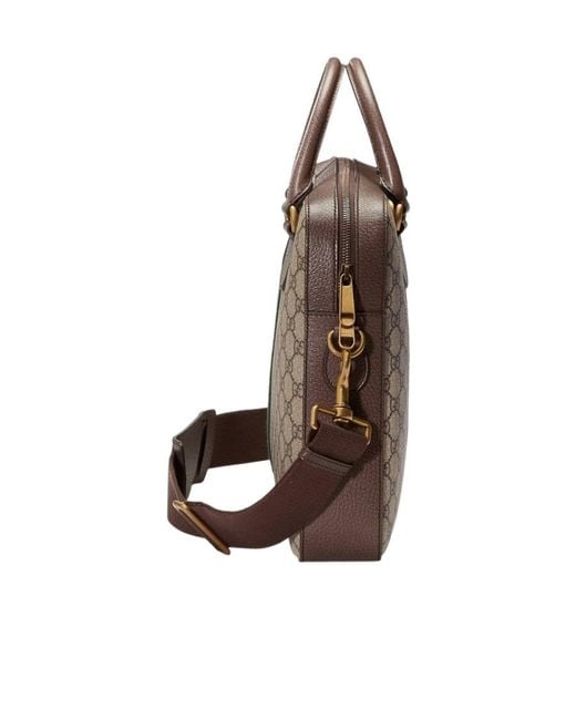 Gucci Brown Gg Supreme Briefcase for men