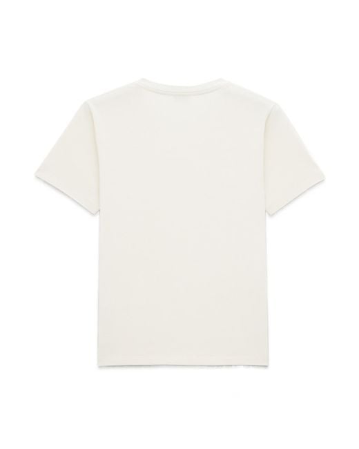 Saint Laurent White Logo Patch Crewneck T-Shirt