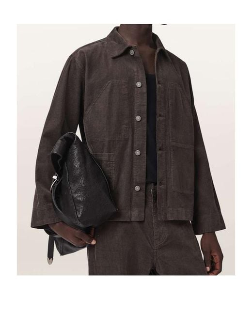 AllSaints Brown Long-Sleeved Shirt Jacket for men