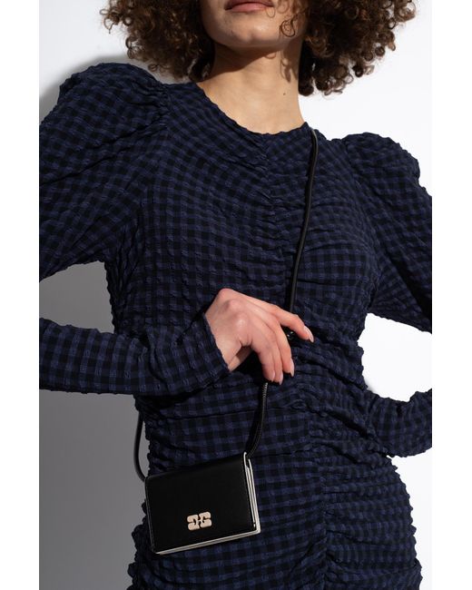 Ganni Black Bou Strapped Wallet