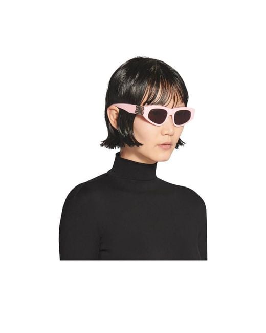 Balenciaga White Occhiali Da Sole Dinasty D-Frame Da Donna