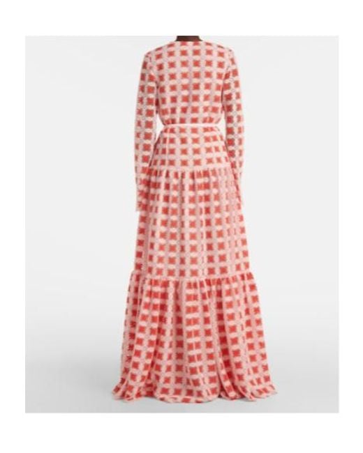 Giambattista Valli Pink Belted Lace Maxi Dress