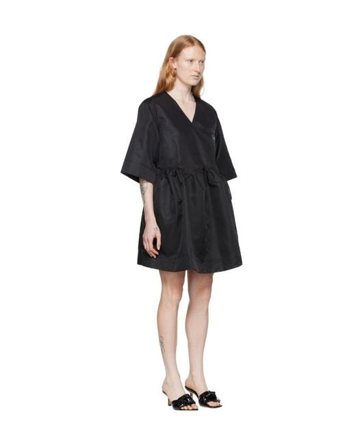 Ganni Black Y-Neck Dress