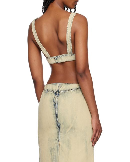 DIESEL White De Janys Fsc Denim Cropped Top