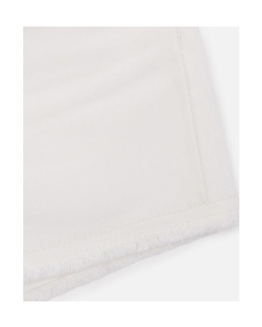 AMI White Ami Mid-Waisted Denim Shorts for men