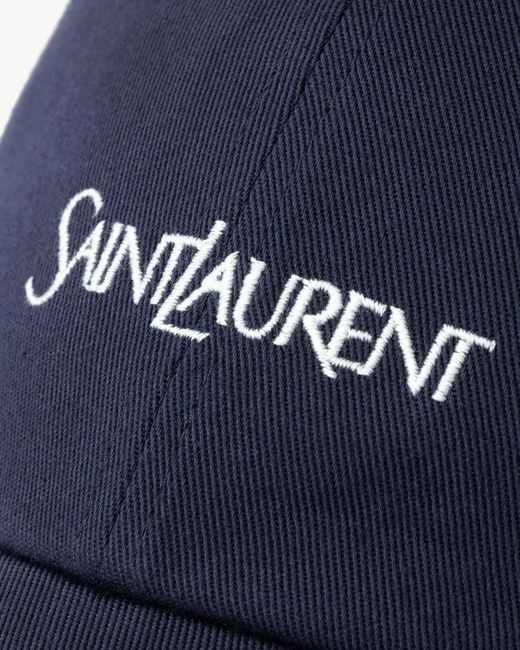 Saint Laurent Blue Logo Embroidered Baseball Cap