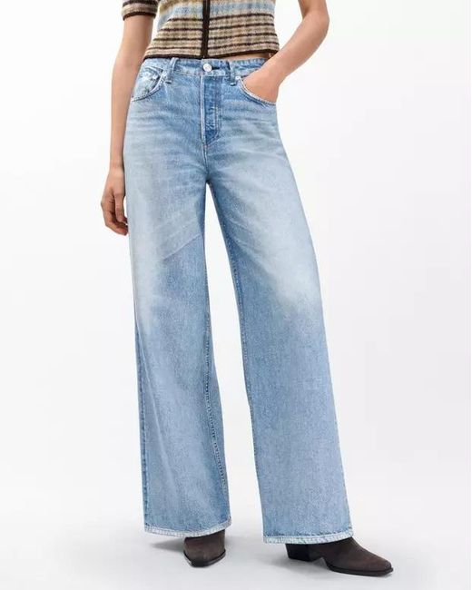 Rag & Bone Blue Wide-Leg Jeans