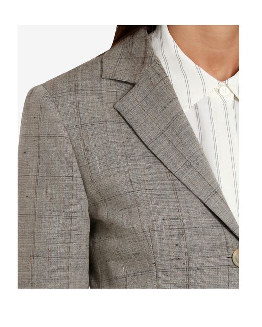 Semicouture Gray Long-Sleeved Suit Jacket