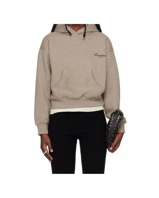 Fear Of God Gray Logo-Print Hoodie