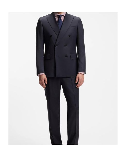 Boss Blue Double-Breasted Blazer for men