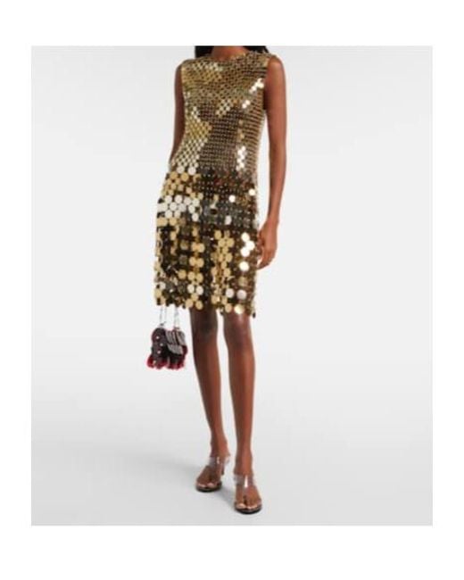 Rabanne Natural Sparkle Discs Minidress