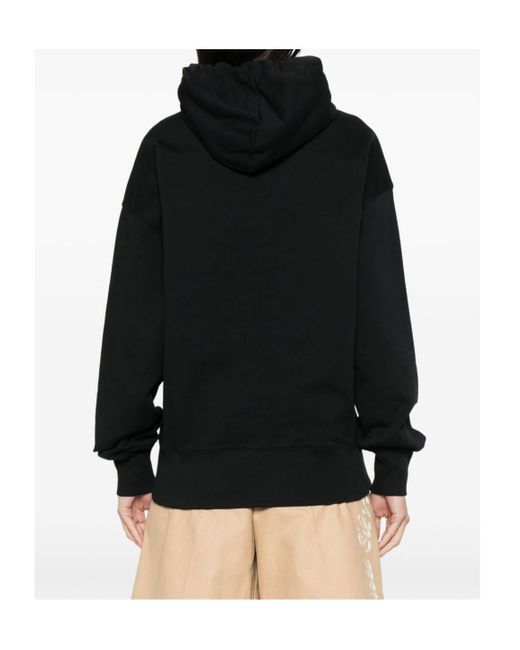 MSGM Black Logo-Print Hoodie
